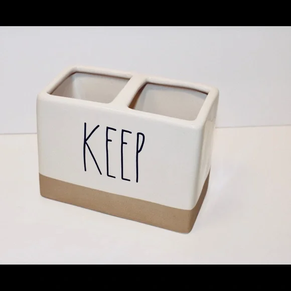 RAE DUNN KEEP Clay bottom bathroom organizer NEW - Picture 6 of 10